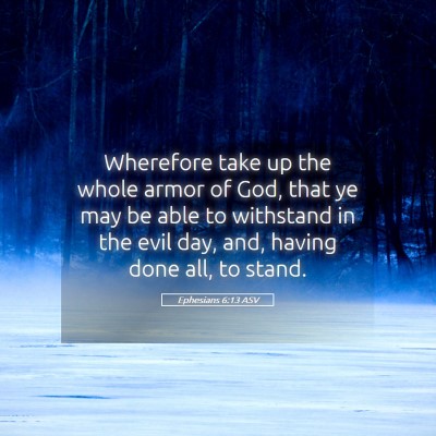 Picture 05 - Ephesians 6:13 ASV - Wherefore take up the whole armor of God, that ye - Bible Verse Picture
