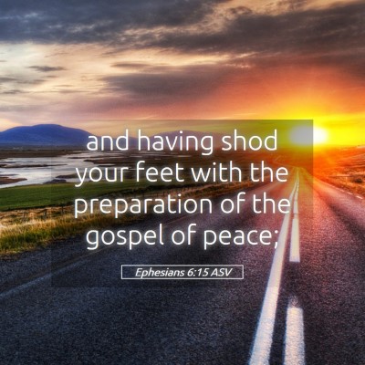 Picture 05 - Ephesians 6:15 ASV - and having shod your feet with the preparation of - Bible Verse Picture