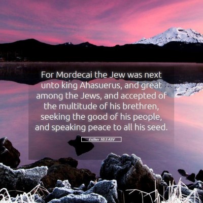Picture 05 - Esther 10:3 ASV - For Mordecai the Jew was next unto king - Bible Verse Picture