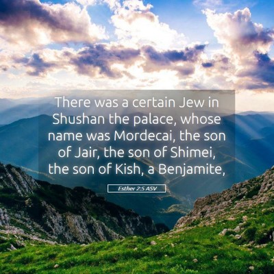 Picture 05 - Esther 2:5 ASV - There was a certain Jew in Shushan the palace, - Bible Verse Picture