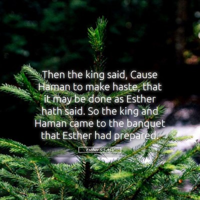 Picture 05 - Esther 5:5 ASV - Then the king said, Cause Haman to make haste, - Bible Verse Picture