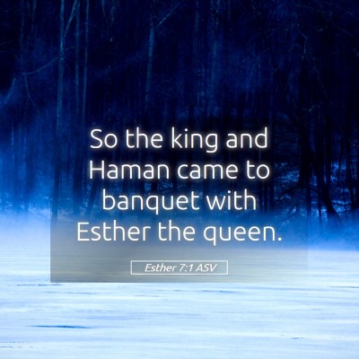 Picture 05 - Esther 7:1 ASV - So the king and Haman came to banquet with Esther - Bible Verse Picture