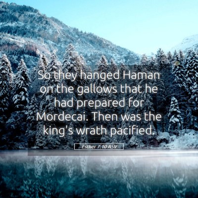Picture 05 - Esther 7:10 ASV - So they hanged Haman on the gallows that he had - Bible Verse Picture