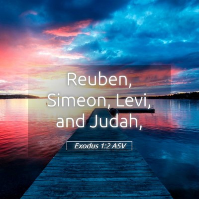 Picture 05 - Exodus 1:2 ASV - Reuben, Simeon, Levi, and - Bible Verse Picture
