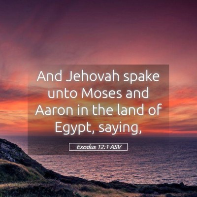 Picture 05 - Exodus 12:1 ASV - And Jehovah spake unto Moses and Aaron in the - Bible Verse Picture