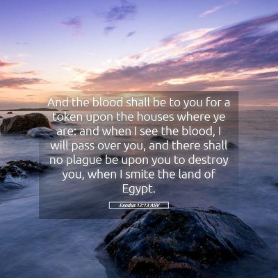 Picture 05 - Exodus 12:13 ASV - And the blood shall be to you for a token upon - Bible Verse Picture