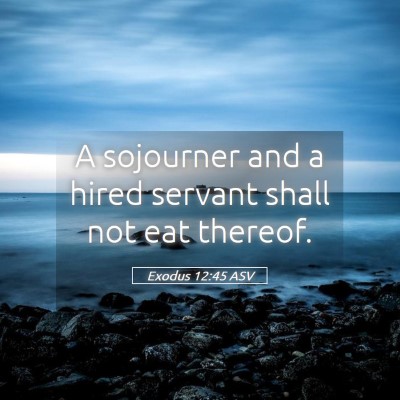 Picture 05 - Exodus 12:45 ASV - A sojourner and a hired servant shall not eat - Bible Verse Picture