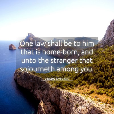 Picture 05 - Exodus 12:49 ASV - One law shall be to him that is home-born, and - Bible Verse Picture