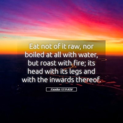 Picture 05 - Exodus 12:9 ASV - Eat not of it raw, nor boiled at all with water, - Bible Verse Picture