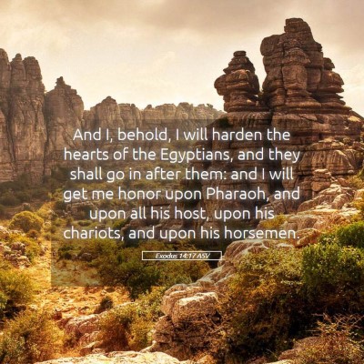 Picture 05 - Exodus 14:17 ASV - And I, behold, I will harden the hearts of the - Bible Verse Picture