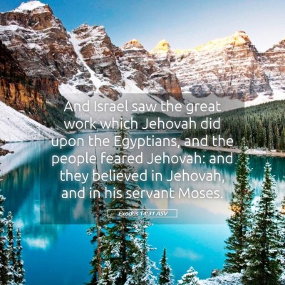 Picture 05 - Exodus 14:31 ASV - And Israel saw the great work which Jehovah did - Bible Verse Picture