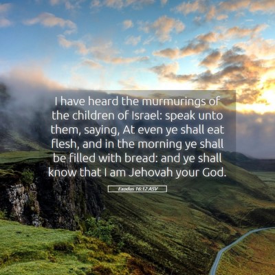 Picture 05 - Exodus 16:12 ASV - I have heard the murmurings of the children of - Bible Verse Picture