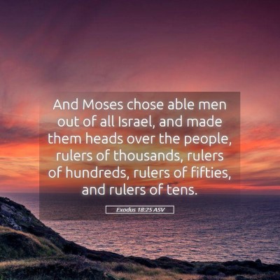 Picture 05 - Exodus 18:25 ASV - And Moses chose able men out of all Israel, and - Bible Verse Picture
