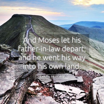 Picture 05 - Exodus 18:27 ASV - And Moses let his father-in-law depart; and he - Bible Verse Picture