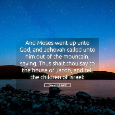 Picture 05 - Exodus 19:3 ASV - And Moses went up unto God, and Jehovah called - Bible Verse Picture