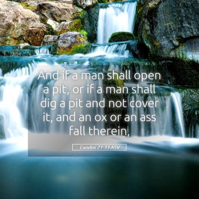 Picture 05 - Exodus 21:33 ASV - And if a man shall open a pit, or if a man shall - Bible Verse Picture