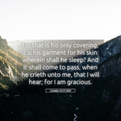 Picture 05 - Exodus 22:27 ASV - for that is his only covering, it is his garment - Bible Verse Picture