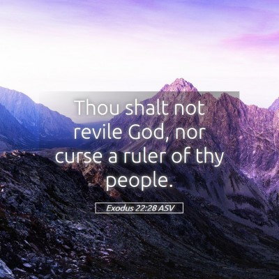 Picture 05 - Exodus 22:28 ASV - Thou shalt not revile God, nor curse a ruler of - Bible Verse Picture