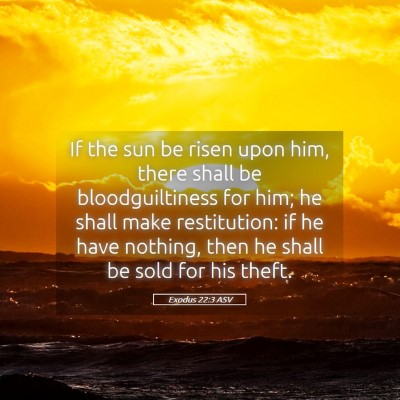 Picture 05 - Exodus 22:3 ASV - If the sun be risen upon him, there shall be - Bible Verse Picture