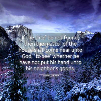 Picture 05 - Exodus 22:8 ASV - If the thief be not found, then the master of the - Bible Verse Picture
