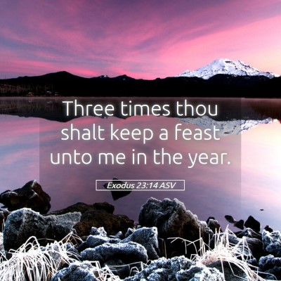 Picture 05 - Exodus 23:14 ASV - Three times thou shalt keep a feast unto me in - Bible Verse Picture
