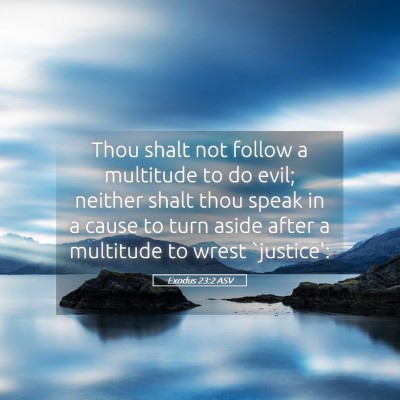 Picture 05 - Exodus 23:2 ASV - Thou shalt not follow a multitude to do evil; - Bible Verse Picture