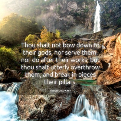 Picture 05 - Exodus 23:24 ASV - Thou shalt not bow down to their gods, nor serve - Bible Verse Picture