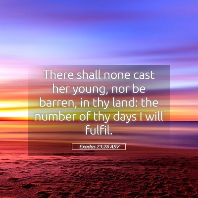 Picture 05 - Exodus 23:26 ASV - There shall none cast her young, nor be barren, - Bible Verse Picture