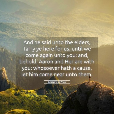 Picture 05 - Exodus 24:14 ASV - And he said unto the elders, Tarry ye here for - Bible Verse Picture