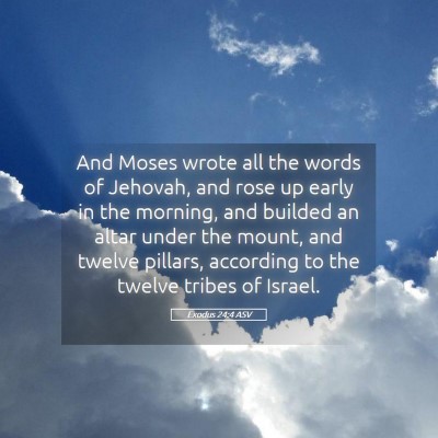 Picture 05 - Exodus 24:4 ASV - And Moses wrote all the words of Jehovah, and - Bible Verse Picture