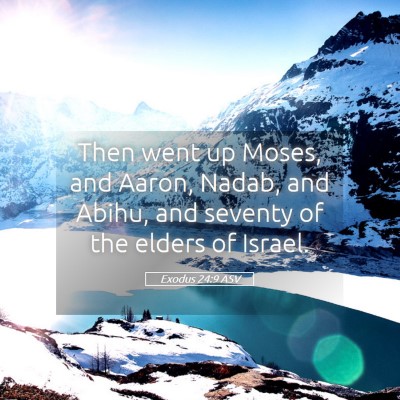 Picture 05 - Exodus 24:9 ASV - Then went up Moses, and Aaron, Nadab, and Abihu, - Bible Verse Picture