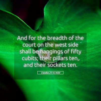 Picture 05 - Exodus 27:12 ASV - And for the breadth of the court on the west side - Bible Verse Picture