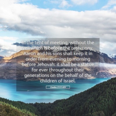 Picture 05 - Exodus 27:21 ASV - In the tent of meeting, without the veil which is - Bible Verse Picture