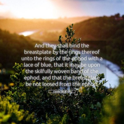 Picture 05 - Exodus 28:28 ASV - And they shall bind the breastplate by the rings - Bible Verse Picture