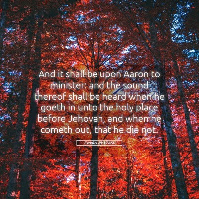 Picture 05 - Exodus 28:35 ASV - And it shall be upon Aaron to minister: and the - Bible Verse Picture