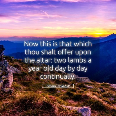 Picture 05 - Exodus 29:38 ASV - Now this is that which thou shalt offer upon the - Bible Verse Picture