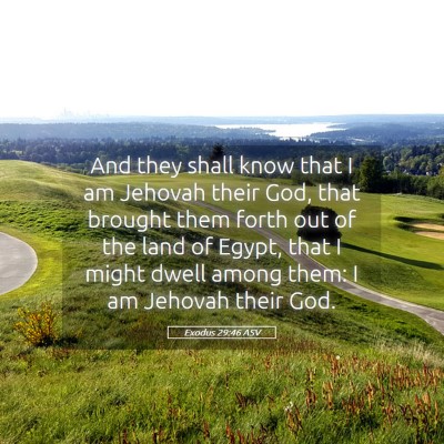 Picture 05 - Exodus 29:46 ASV - And they shall know that I am Jehovah their God, - Bible Verse Picture