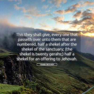 Picture 05 - Exodus 30:13 ASV - This they shall give, every one that passeth over - Bible Verse Picture