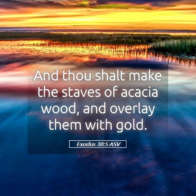 Picture 05 - Exodus 30:5 ASV - And thou shalt make the staves of acacia wood, - Bible Verse Picture