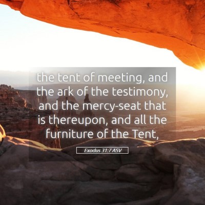 Picture 05 - Exodus 31:7 ASV - the tent of meeting, and the ark of the - Bible Verse Picture