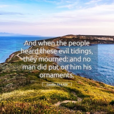 Picture 05 - Exodus 33:4 ASV - And when the people heard these evil tidings, - Bible Verse Picture