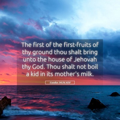 Picture 05 - Exodus 34:26 ASV - The first of the first-fruits of thy ground thou - Bible Verse Picture