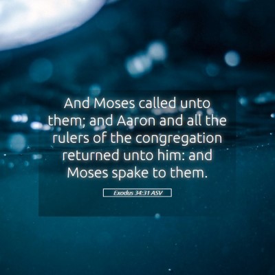 Picture 05 - Exodus 34:31 ASV - And Moses called unto them; and Aaron and all the - Bible Verse Picture
