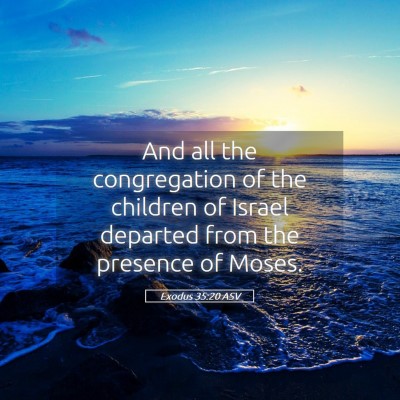 Picture 05 - Exodus 35:20 ASV - And all the congregation of the children of - Bible Verse Picture