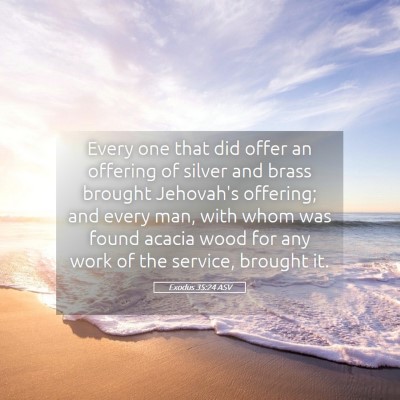 Picture 05 - Exodus 35:24 ASV - Every one that did offer an offering of silver - Bible Verse Picture