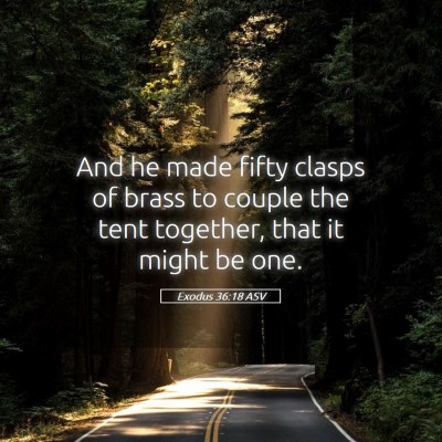 Picture 05 - Exodus 36:18 ASV - And he made fifty clasps of brass to couple the - Bible Verse Picture