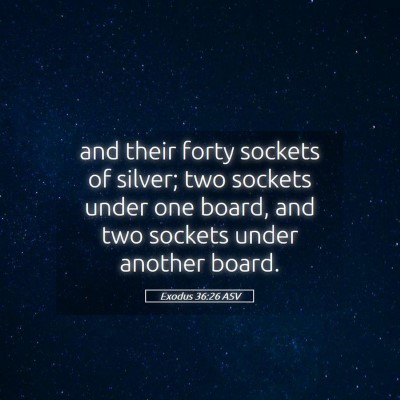 Picture 05 - Exodus 36:26 ASV - and their forty sockets of silver; two sockets - Bible Verse Picture