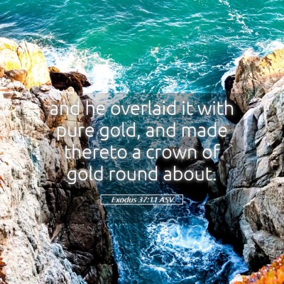 Picture 05 - Exodus 37:11 ASV - and he overlaid it with pure gold, and made - Bible Verse Picture