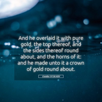 Picture 05 - Exodus 37:26 ASV - And he overlaid it with pure gold, the top - Bible Verse Picture
