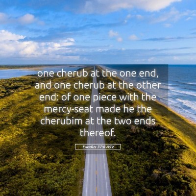 Picture 05 - Exodus 37:8 ASV - one cherub at the one end, and one cherub at the - Bible Verse Picture